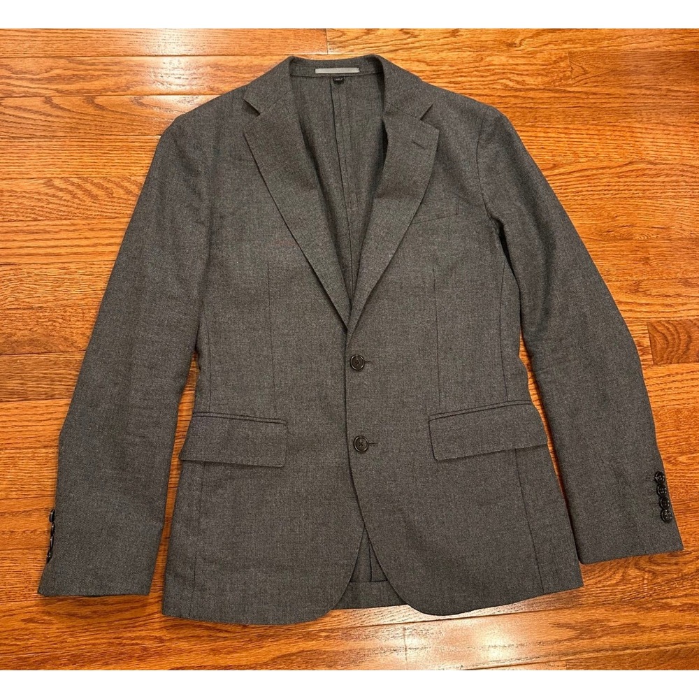J.Crew Ludlow Blazer Mens 34S Slim Gray Moon Worsted Wool Cotton Unstructured